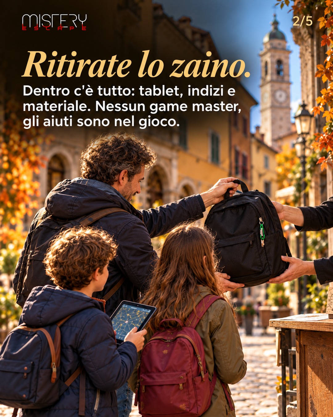 Ritirate lo zaino: tablet, indizi e materiale, nessun game master